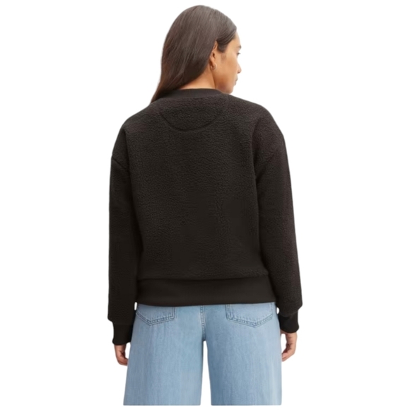 Everlane Womens The ReNew Fleece Oversized Crew Sweatshirt Black XS - Picture 2 of 6